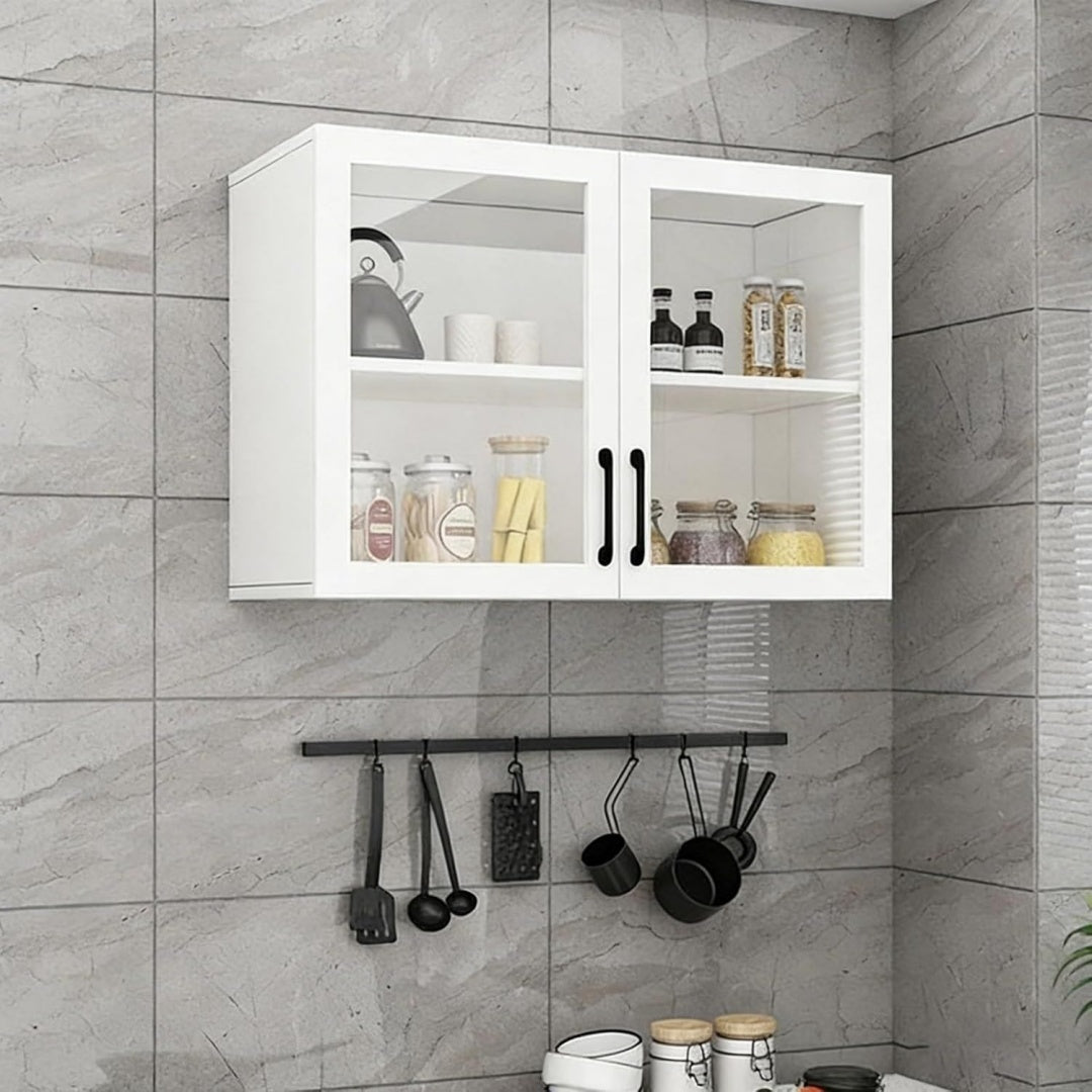 Libreria contenitore con vano contenitore in legno massello bianco