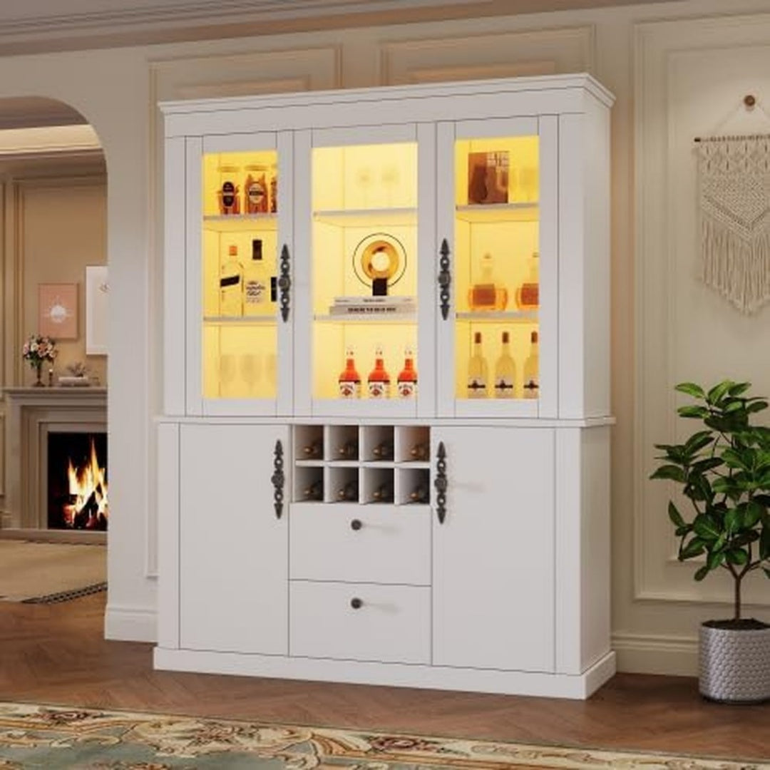 Arredo per soggiorno bianco regolabile con illuminazione LED