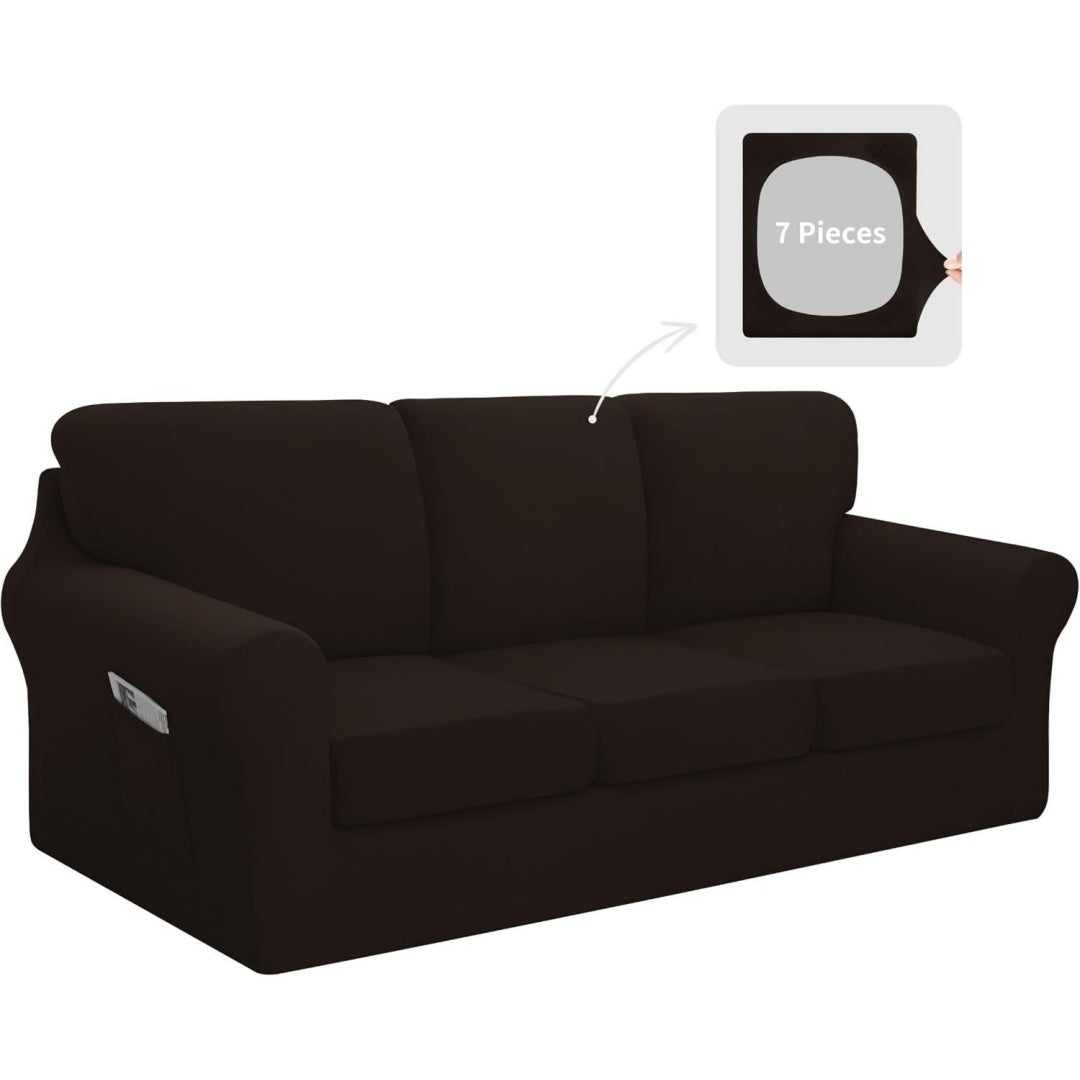 Divano confortevole Easy-Going Copridivano elasticizzato, lavabile, divano nero