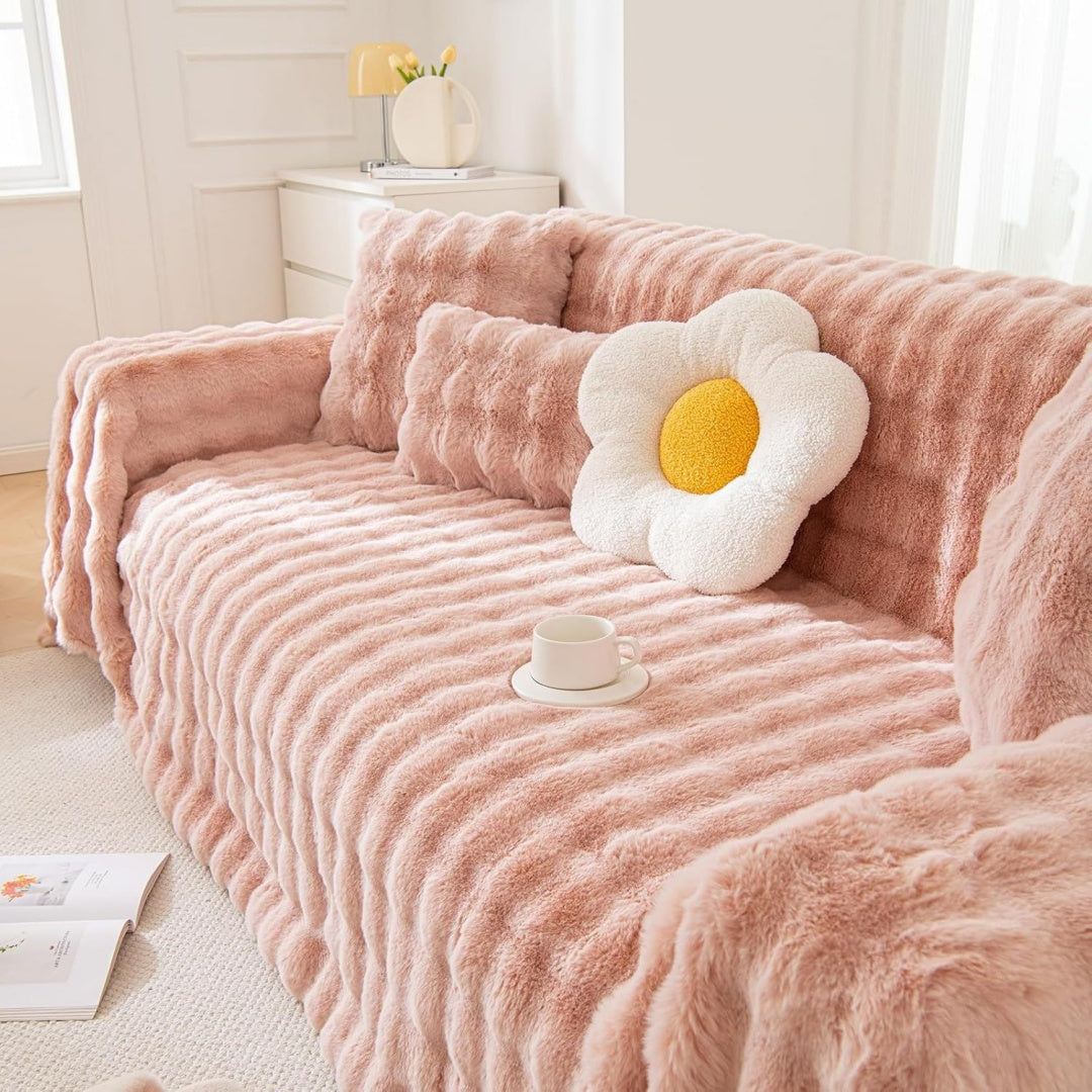 Seduta imbottita Copridivano peluche posti, morbido accogliente, rosa