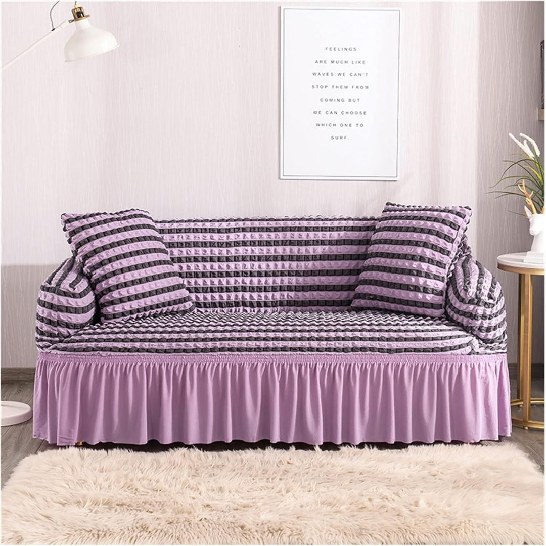 Divano confortevole NZPOST Copridivano Tinta Unita Gonna nero