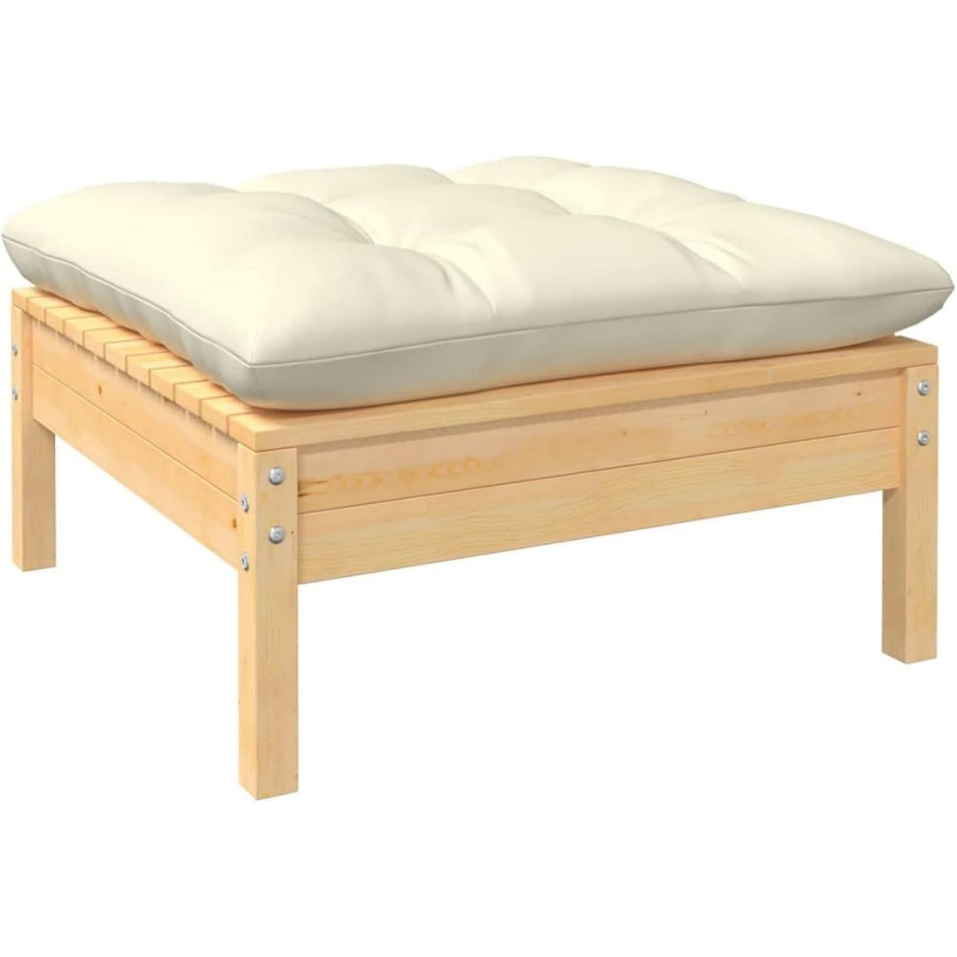Divano confortevole crema modulare in legno massello