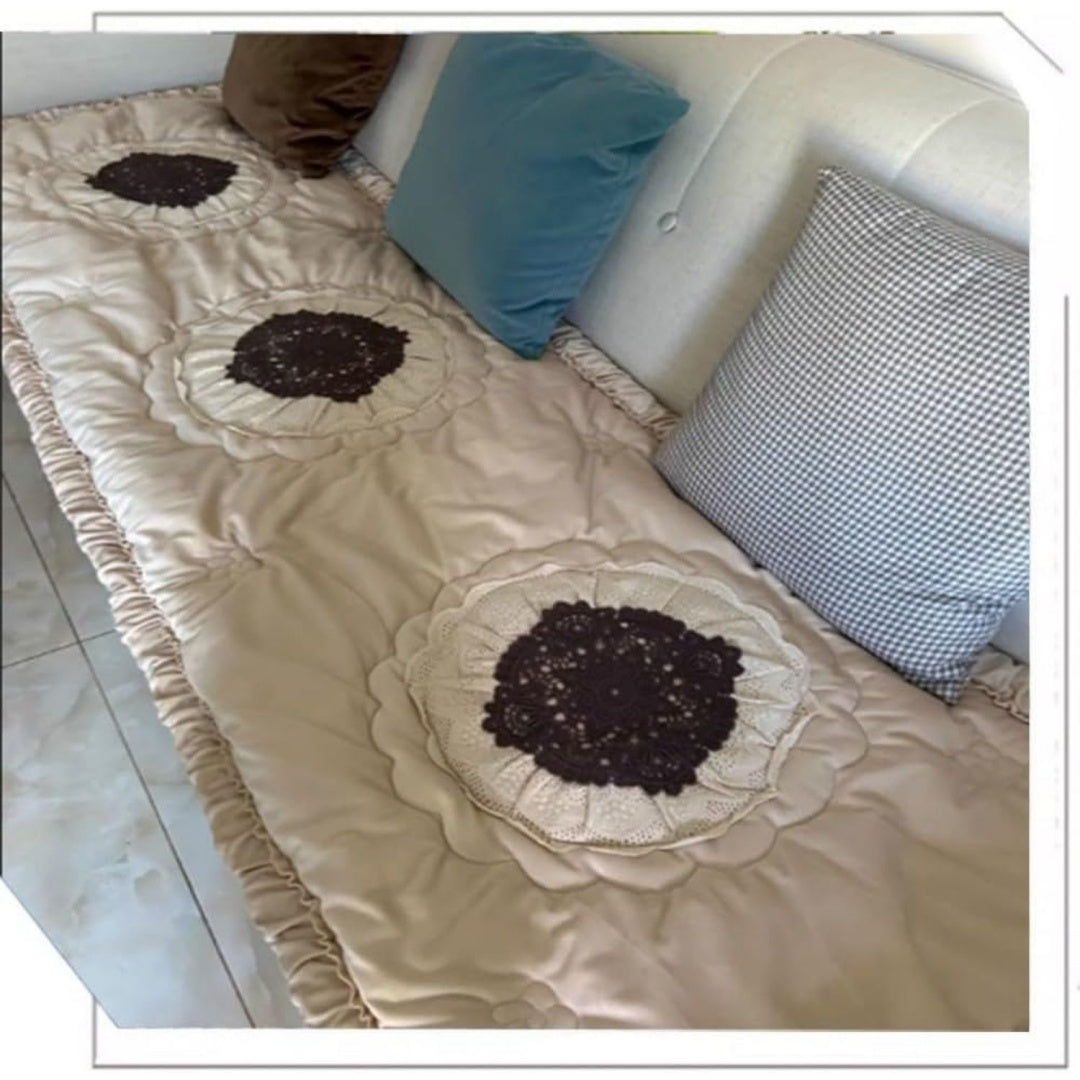 Divano confortevole Beige Mobili Protector Trapuntato Copridivano beige