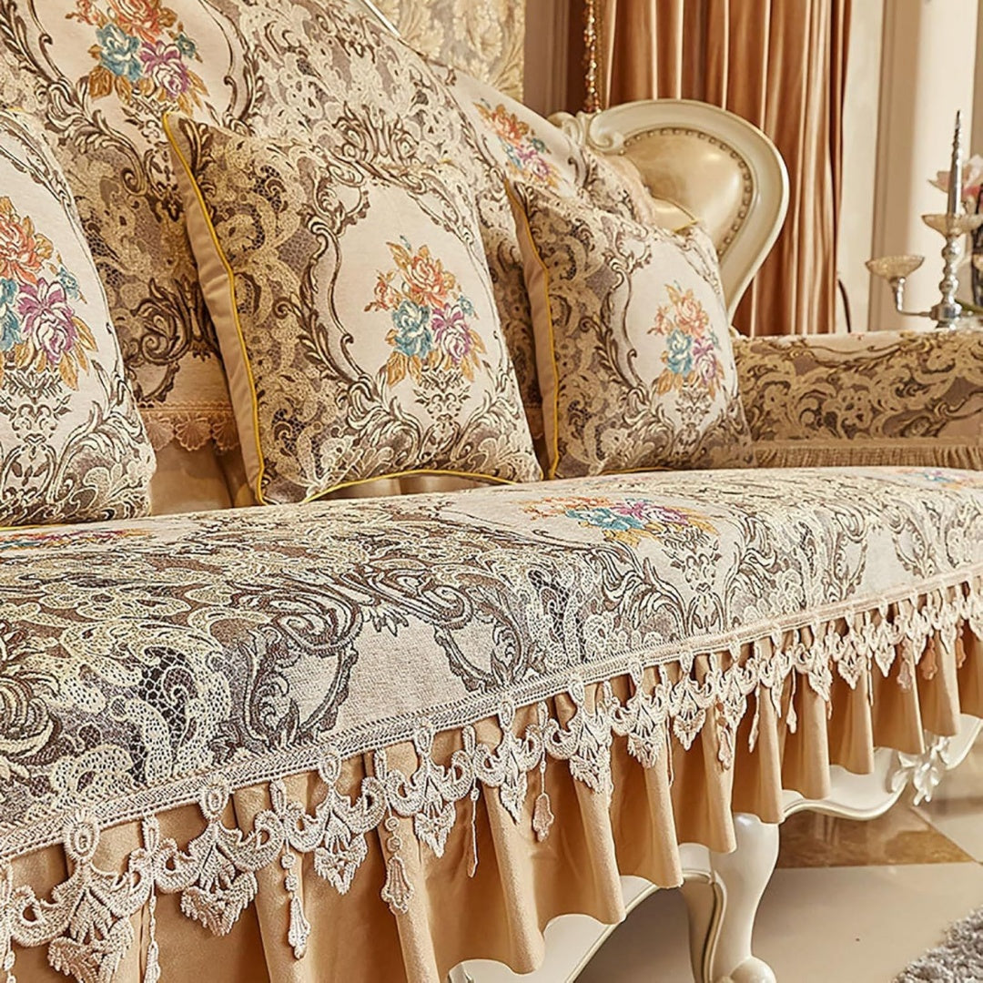 Divano da soggiorno Fodera Divano Antiscivolo Copridivano Braccioli beige