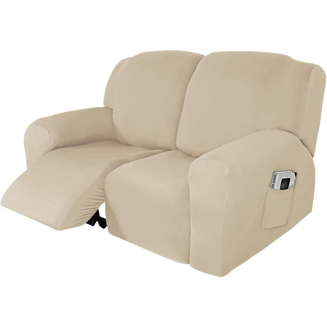 Divano da soggiorno beige reclinabile