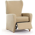 Seduta lounge beige regolabile con braccioli