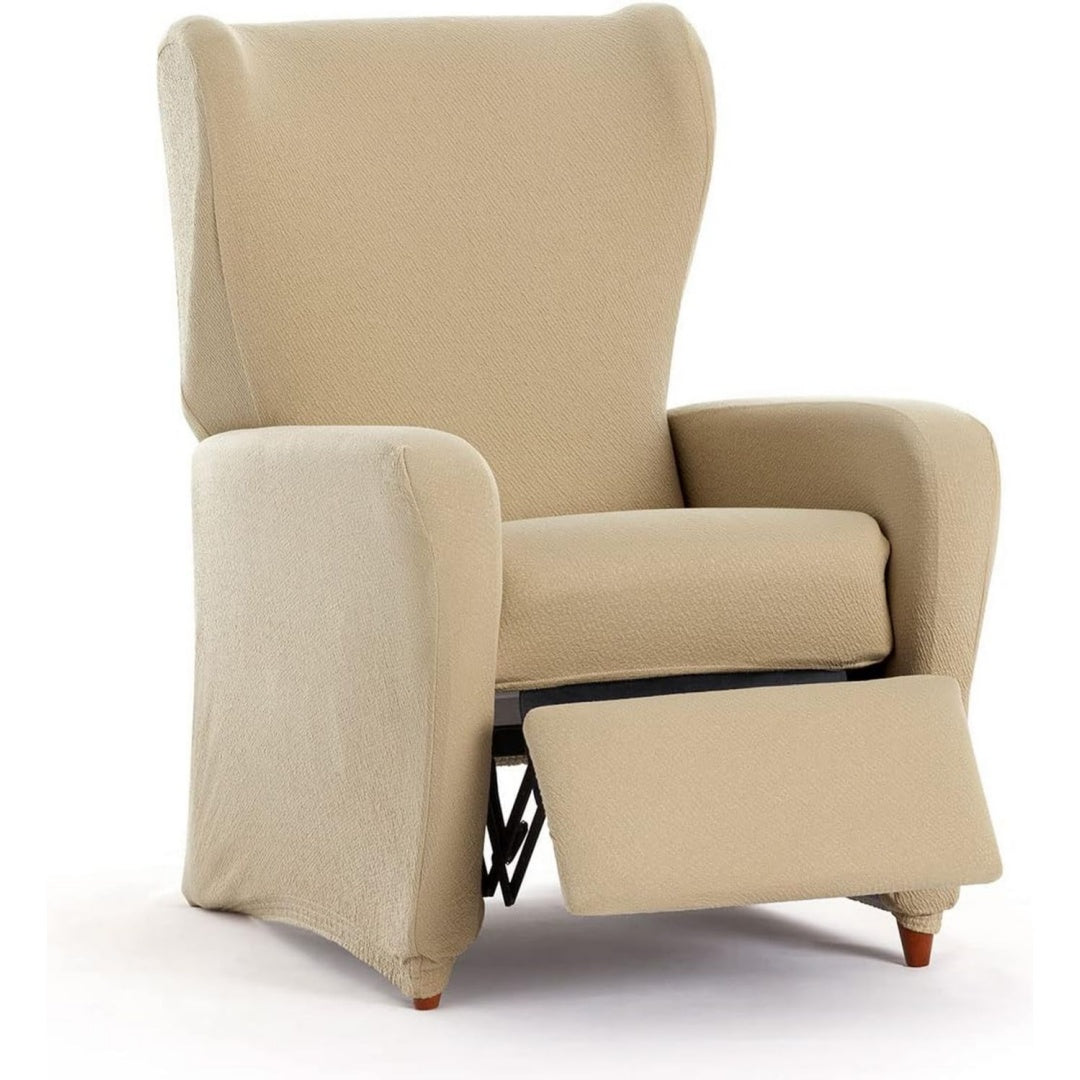 Seduta lounge beige regolabile con braccioli