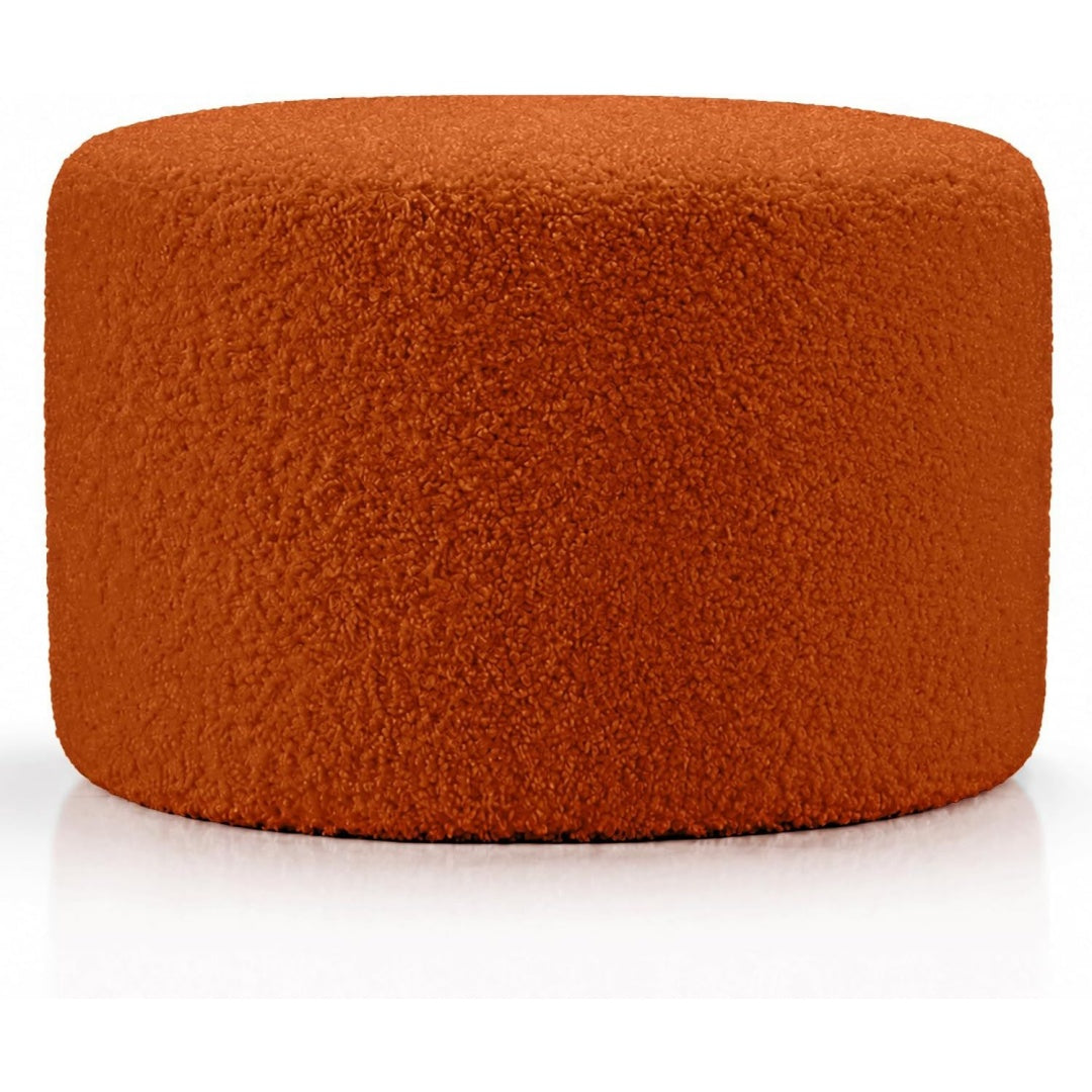 Divano confortevole con poggiapiedi rivestimento boucle rosso